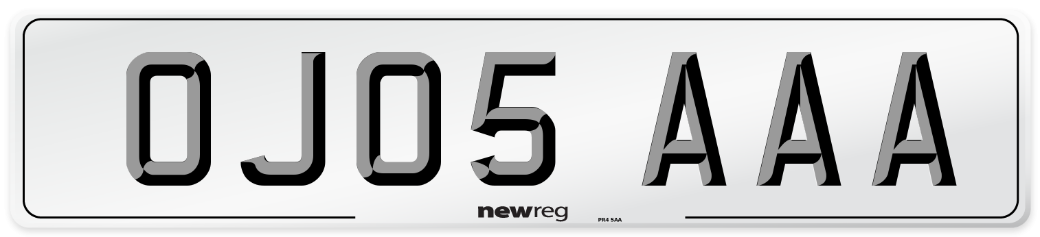 OJ05 AAA Number Plate from New Reg